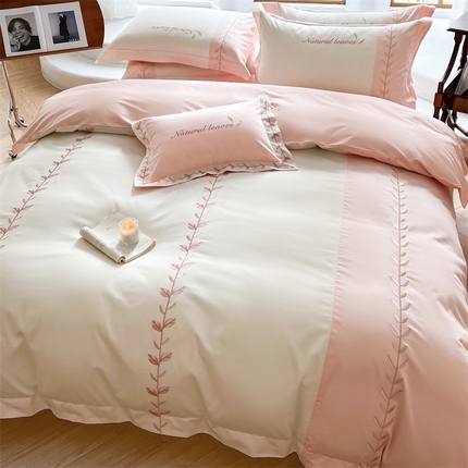 蓝米卡夫 2024新品-全棉法式森林有氧系高端拼接刺绣宽边系列 有氧系-粉