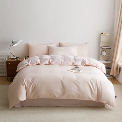 91家纺网 家纺一手货源 找家纺 （总）卡姿家纺 2024春夏纯色双拼嵌绳款四件套—莫琳