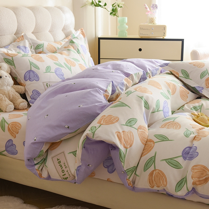 91家纺网 家纺一手货源 找家纺 八十八家纺 2025新款全棉12868床笠款四件套 雅晴