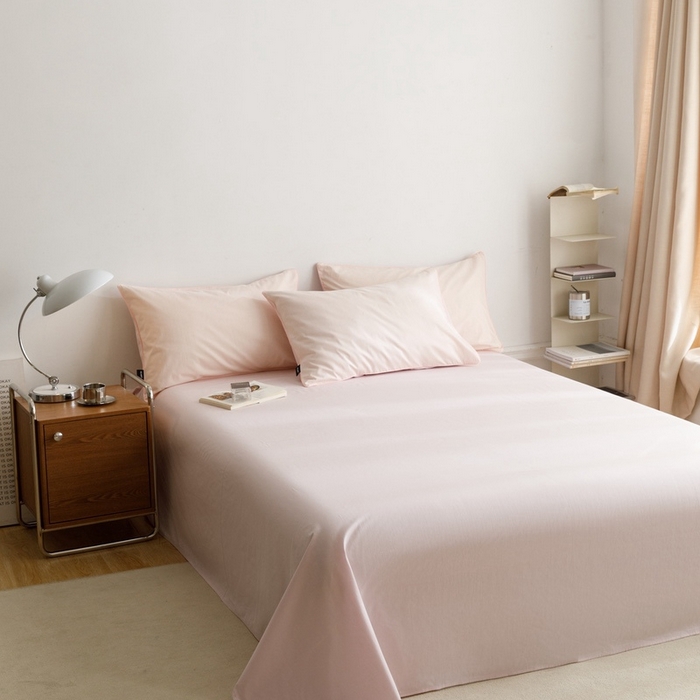 91家纺网 家纺一手货源 找家纺 卡姿家纺 2024春夏纯色双拼嵌绳款单床单—莫琳 莫琳 床单微微紫