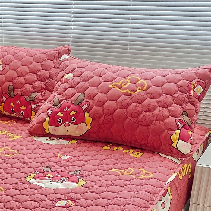 91家纺网 家纺一手货源 找家纺  九亭家纺 2024新款全棉夹棉防口水防头油枕套 防水-红运龙