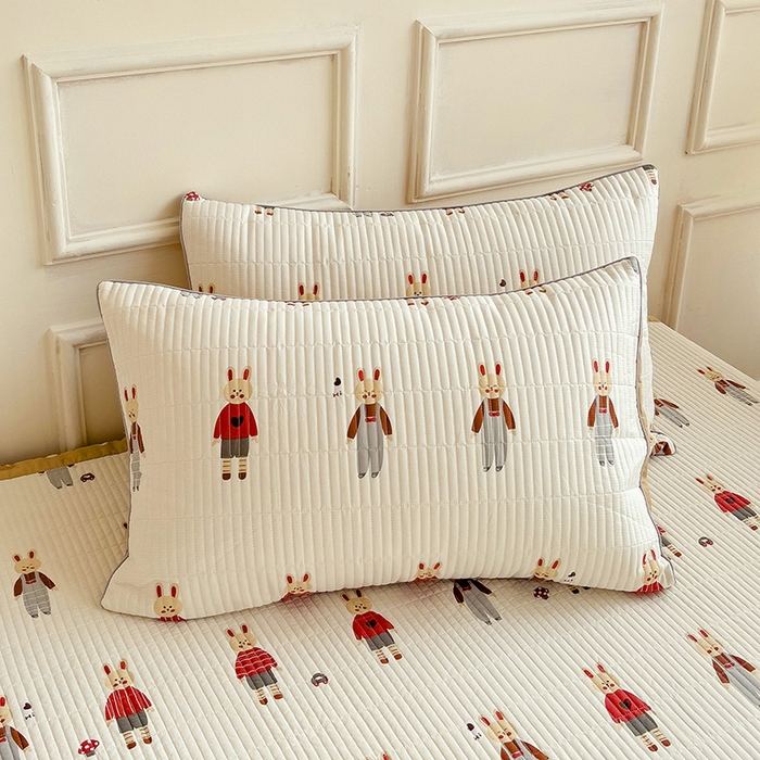 91家纺网 家纺一手货源 找家纺 沐纯家居 2024新款40S13372双面纯棉床盖三件套 彼得兔