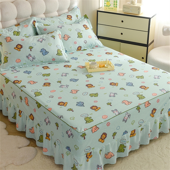 91家纺网 家纺一手货源 找家纺 八十八家纺 2025新款全棉12868系列四件套单品床裙 森森乐园