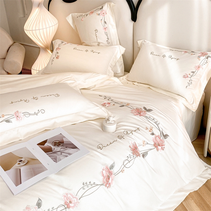 91家纺网 家纺一手货源 找家纺 （总）蓝米卡夫 2024新品-全棉公主风刺绣宽边少女心系列