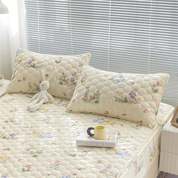 91家纺网 家纺一手货源 找家纺  九亭家纺 2024新款全棉夹棉防口水防头油枕套 防水-蘑菇屋