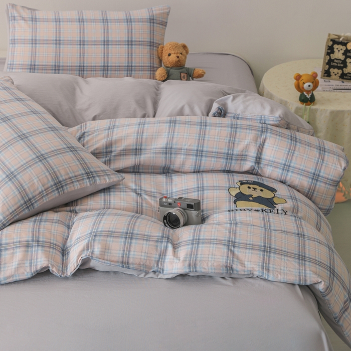 91家纺网 家纺一手货源 找家纺 总潮邦 2025新款春夏亲肤水洗棉刺绣四件套-贝恩熊（含买家秀）