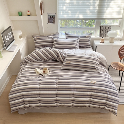 蓝米卡夫 2024新品-全棉色织水洗棉七彩系列 七彩-蓝调