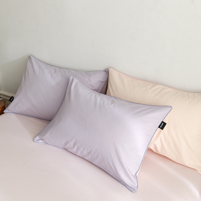 91家纺网 家纺一手货源 找家纺 卡姿家纺 2024春夏纯色双拼嵌绳款单枕套—莫琳 莫琳 枕套紫微