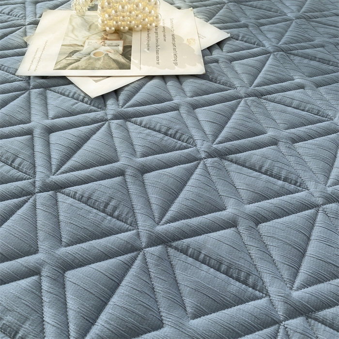 91家纺网 家纺一手货源 找家纺 鑫钰 2024新款A类水洗棉大豆夹棉床护垫 芊语-宾利蓝