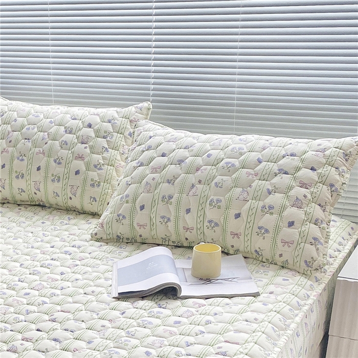 91家纺网 家纺一手货源 找家纺  九亭家纺 2024新款全棉夹棉防口水防头油枕套 防水-蝴蝶结