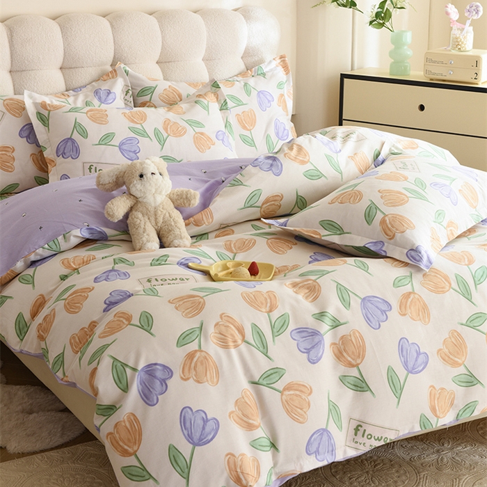 91家纺网 家纺一手货源 找家纺 八十八家纺 2025新款全棉12868床笠款四件套 雅晴