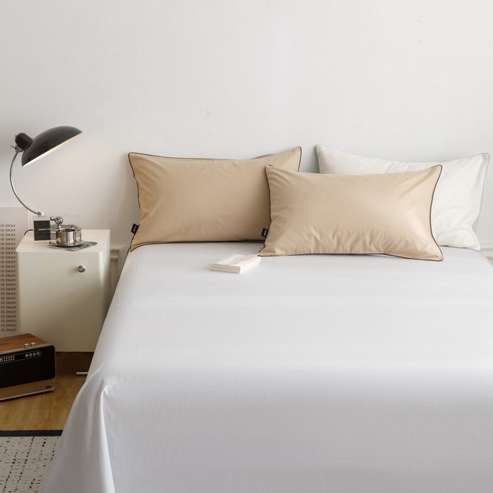 91家纺网 家纺一手货源 找家纺 卡姿家纺 2024春夏纯色双拼嵌绳款单床单—莫琳 莫琳 床单梧桐灰