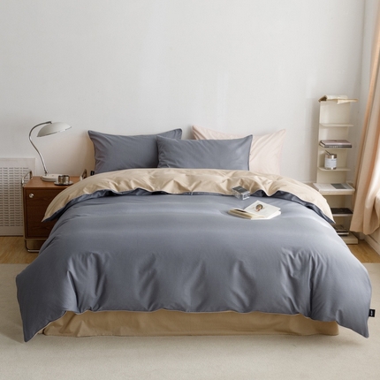 91家纺网 家纺一手货源 找家纺 （总）卡姿家纺 2024春夏纯色双拼嵌绳款四件套—莫琳