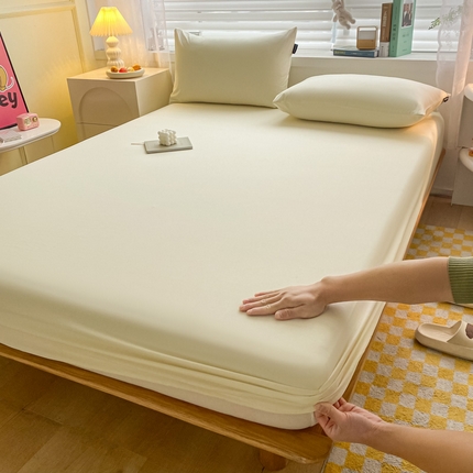 蓝米卡夫 2024新品-全棉色织水洗棉A类单品系列 奶白