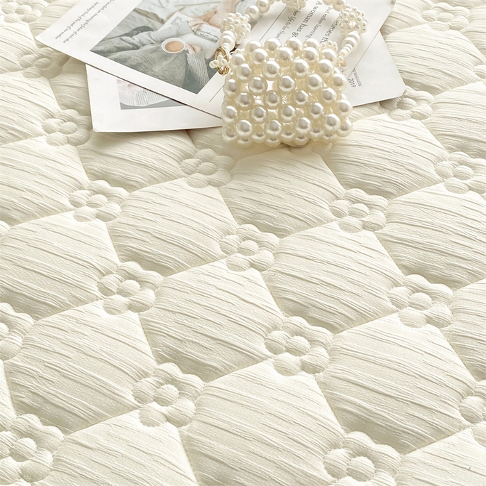 91家纺网 家纺一手货源 找家纺 鑫钰 2024新款A类水洗棉大豆夹棉床护垫 太阳花-雅士白