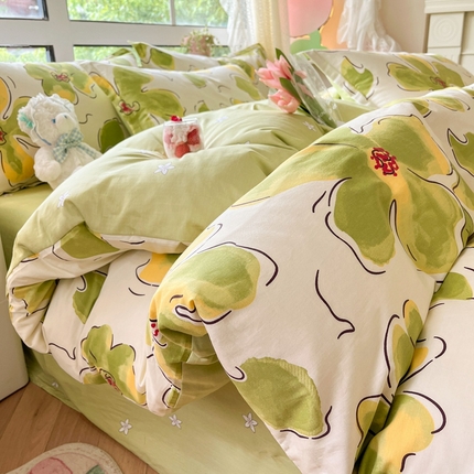  集布 2024新款13070全棉印花系列单被套 山茶花