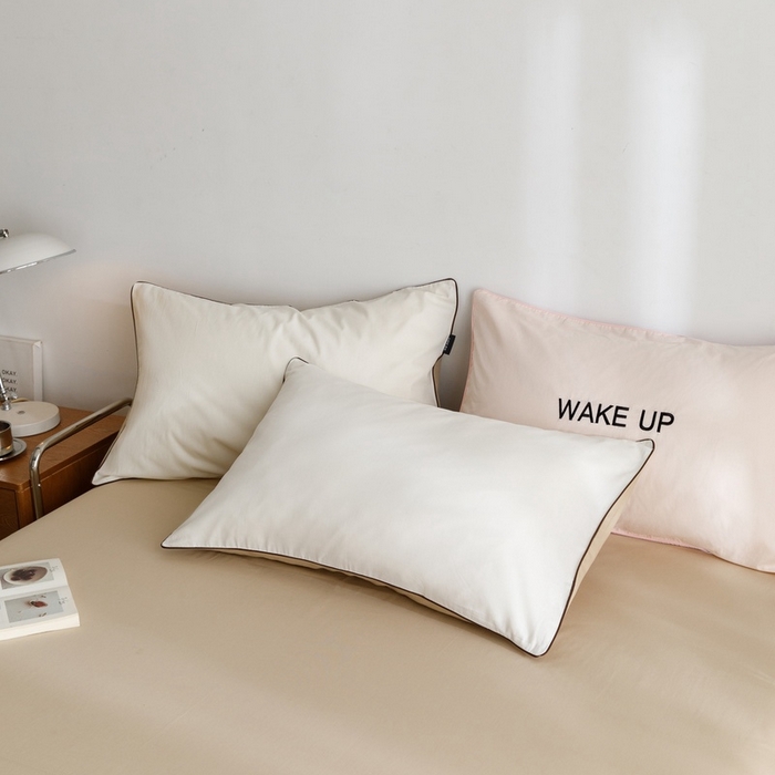 91家纺网 家纺一手货源 找家纺 卡姿家纺 2024春夏纯色双拼嵌绳款单床单—莫琳 莫琳 床单奶油棕