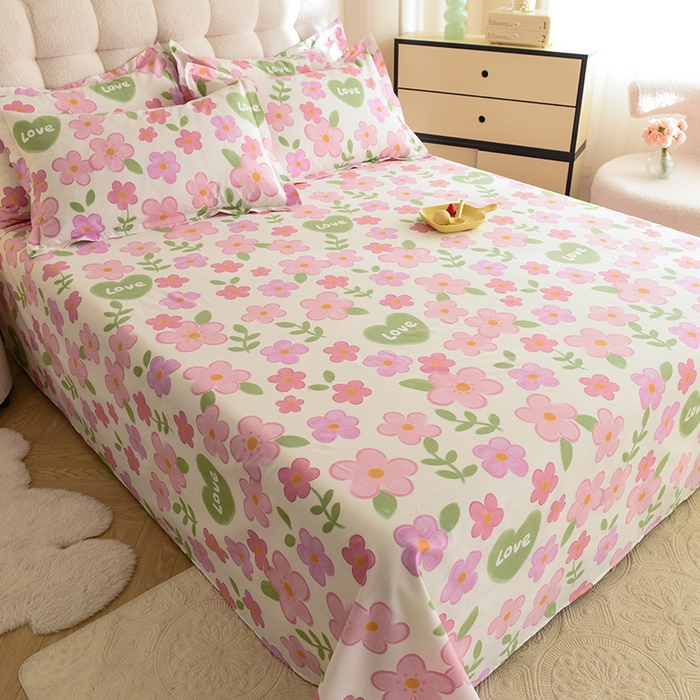 91家纺网 家纺一手货源 找家纺 八十八家纺2025新款全棉12868系列四件套单品床单 花夏未央