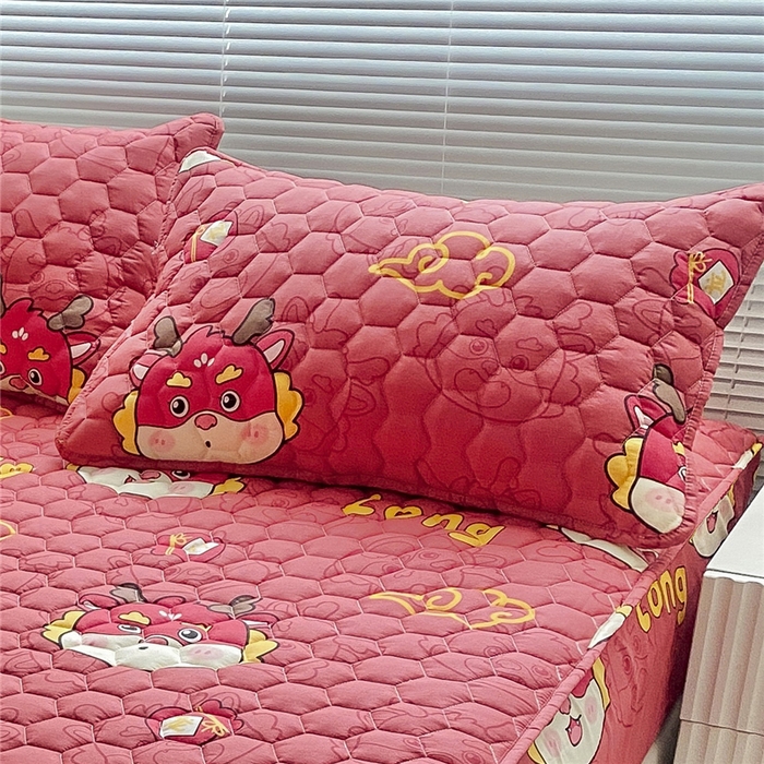 91家纺网 家纺一手货源 找家纺  九亭家纺 2024新款全棉夹棉防口水防头油枕套 防水-红运龙