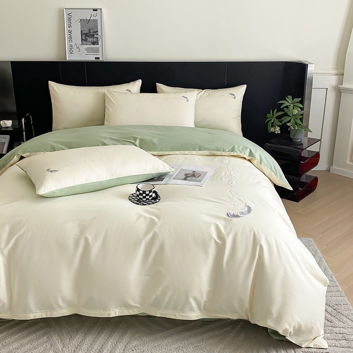 91家纺网 家纺一手货源 找家纺 （总） 澳梵家居 2024新款【知羽】系列60s刺绣全棉四件套