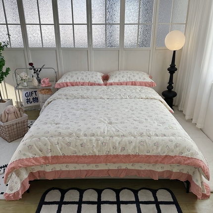 91家纺网 家纺一手货源 找家纺 （总）佰织鑫家居（会员-5元） 2024新款全棉法式床盖款春秋被四件套