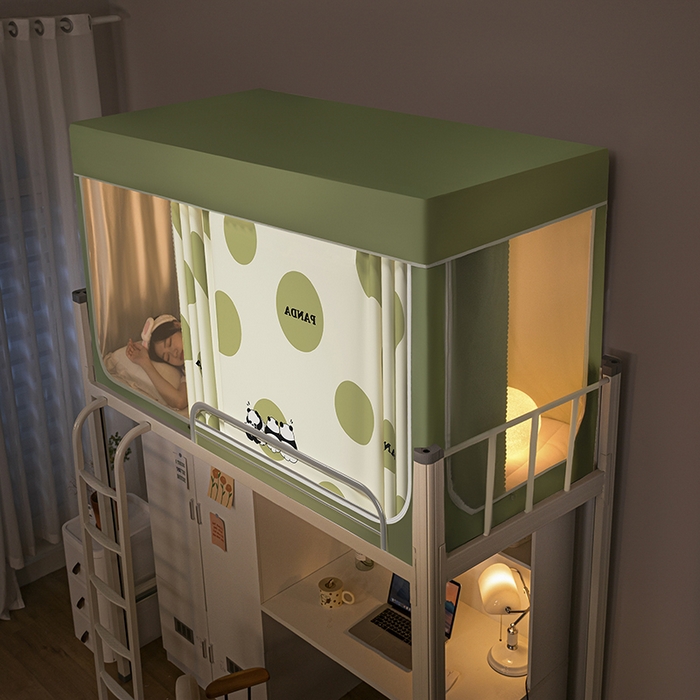 91家纺网 家纺一手货源 找家纺 青竹苑 2024新款涂银强遮光学生蚊帐上下铺坐床蚊帐 夏日熊猫