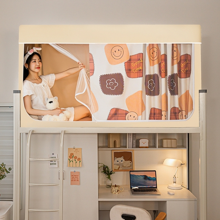 91家纺网 家纺一手货源 找家纺 青竹苑 2024新款涂银强遮光学生蚊帐上下铺坐床蚊帐 Goodtime