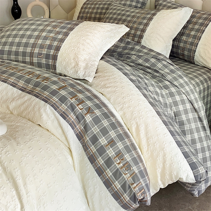 91家纺网 家纺一手货源 找家纺 换种生活 2024新款全棉活性印染刺绣四件套-法式小香风系列 麦田