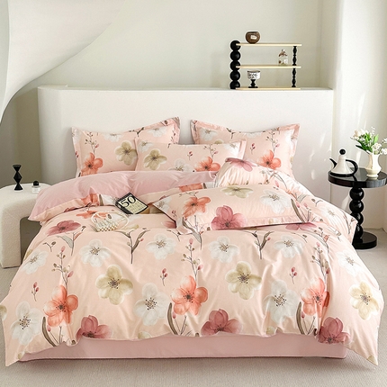 91家纺网 家纺一手货源 找家纺 （总） 元元被芯 2024新款全棉长绒棉数码印花四件套全棉四件套纯棉四件套