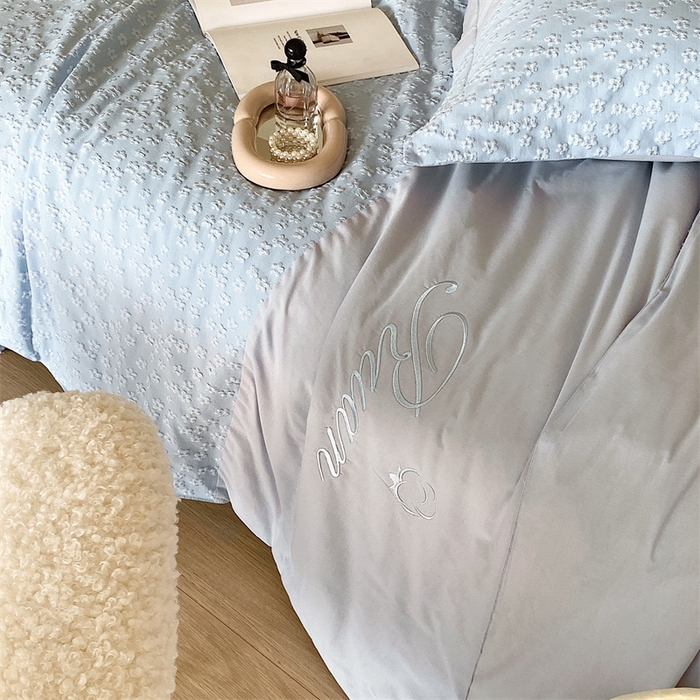 91家纺网 家纺一手货源 找家纺 换种生活 2024新款全棉活性印染刺绣四件套-法式小清新系列 海之兰