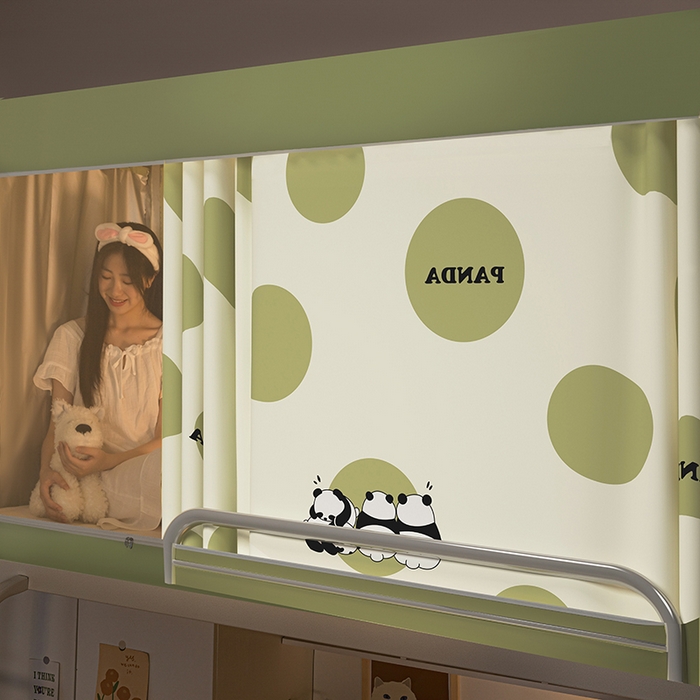 91家纺网 家纺一手货源 找家纺 青竹苑 2024新款涂银强遮光学生蚊帐上下铺坐床蚊帐 夏日熊猫