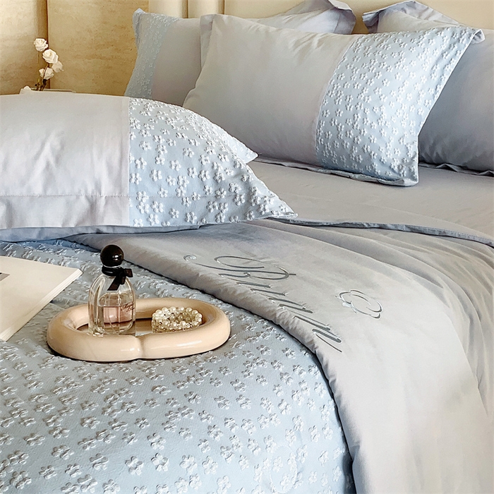 91家纺网 家纺一手货源 找家纺 换种生活 2024新款全棉活性印染刺绣四件套-法式小清新系列 海之兰