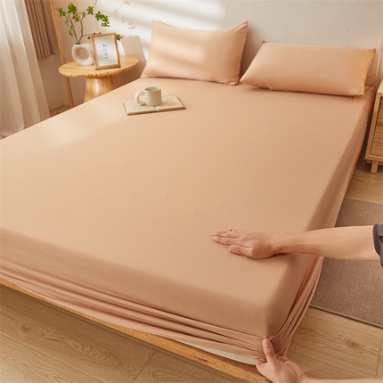 91家纺网 家纺一手货源 找家纺 （总）雯豆 2024春夏新款纯色素色全棉床笠三件套纯棉床罩保护套