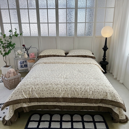 91家纺网 家纺一手货源 找家纺 （总）佰织鑫家居（会员-5元） 2024新款全棉法式床盖款春秋被四件套