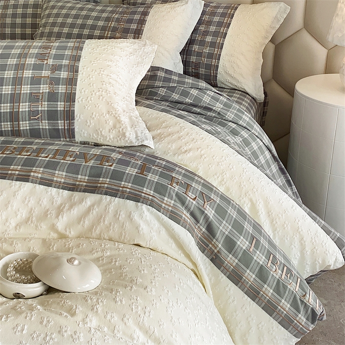 91家纺网 家纺一手货源 找家纺 换种生活 2024新款全棉活性印染刺绣四件套-法式小香风系列 麦田