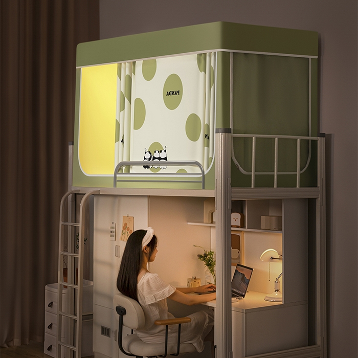 91家纺网 家纺一手货源 找家纺 青竹苑 2024新款涂银强遮光学生蚊帐上下铺坐床蚊帐 夏日熊猫