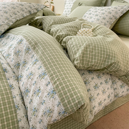 91家纺网 家纺一手货源 找家纺 换种生活 2024新款全棉活性印染四件套-美式田园风系列 朱丽叶