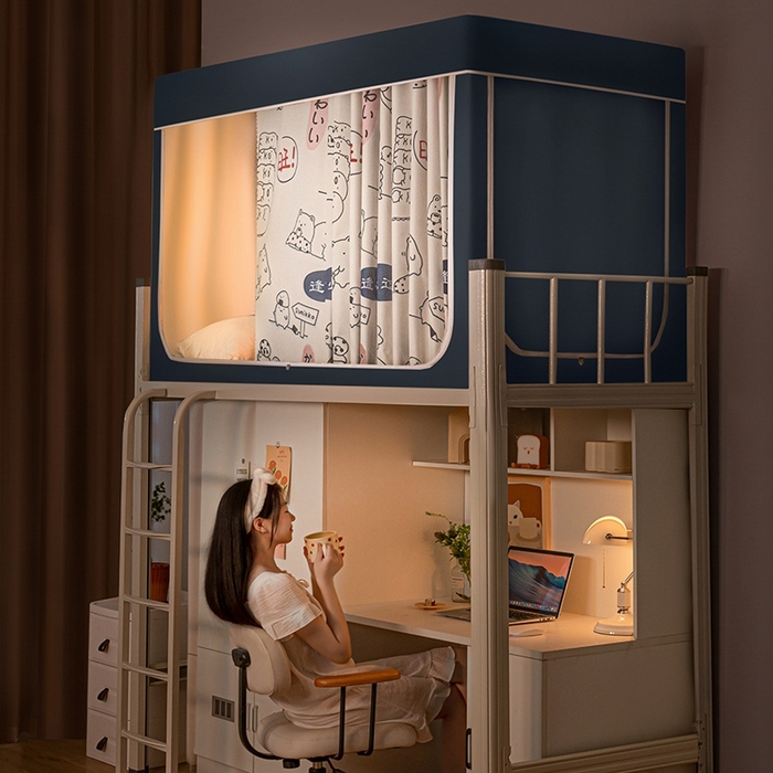 91家纺网 家纺一手货源 找家纺 青竹苑 2024新款涂银强遮光学生蚊帐上下铺坐床蚊帐 逢考必过