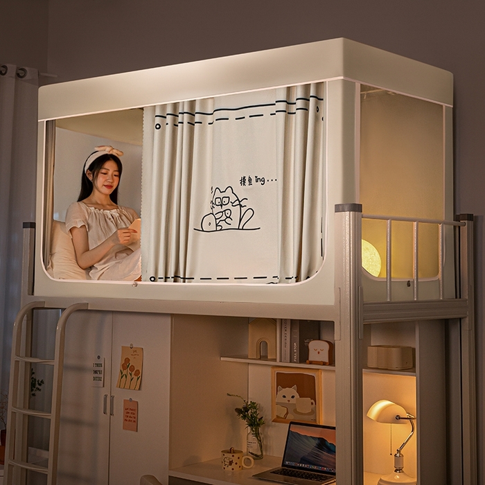 91家纺网 家纺一手货源 找家纺 青竹苑 2024新款涂银强遮光学生蚊帐上下铺坐床蚊帐 摸鱼ING