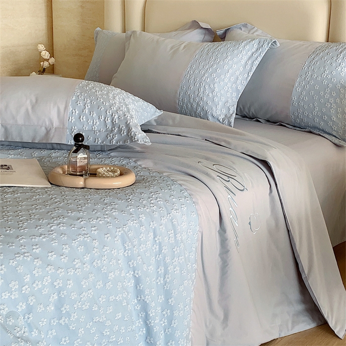 91家纺网 家纺一手货源 找家纺 换种生活 2024新款全棉活性印染刺绣四件套-法式小清新系列 海之兰