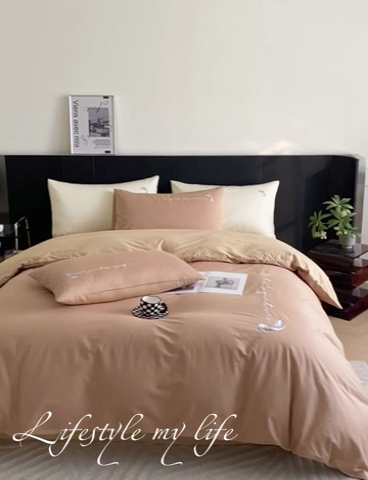 91家纺网 家纺一手货源 找家纺  澳梵家居 2024新款【知羽】系列60s刺绣全棉四件套 知羽-奇遇金