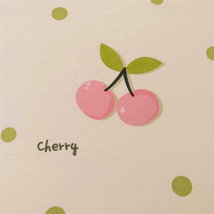 91家纺网 家纺一手货源 找家纺 雯豆 2024新款全棉纯棉枕套一对装 全棉单层枕套-波点樱桃