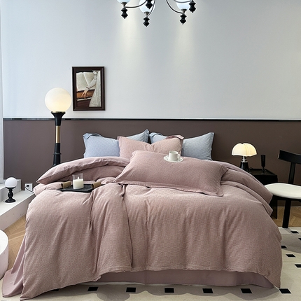 91家纺网 家纺一手货源 找家纺 （总） 尚品本色 2024新款60支全棉人字提花四件套