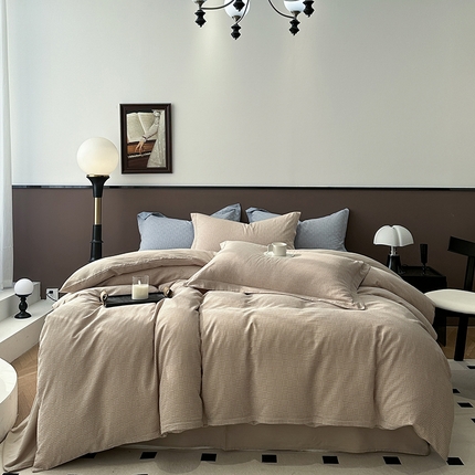 91家纺网 家纺一手货源 找家纺 （总） 尚品本色 2024新款60支全棉人字提花四件套