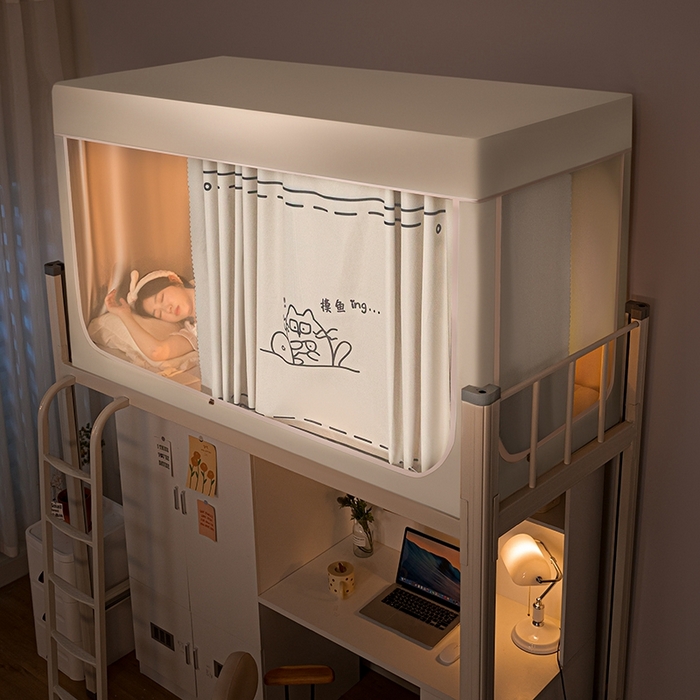 91家纺网 家纺一手货源 找家纺 青竹苑 2024新款涂银强遮光学生蚊帐上下铺坐床蚊帐 摸鱼ING