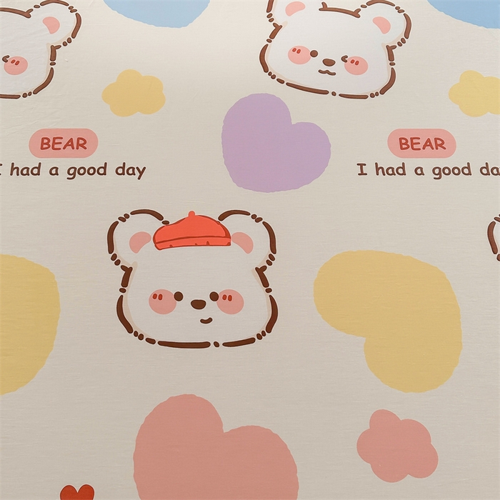 91家纺网 家纺一手货源 找家纺 雯豆 2024新款全棉纯棉枕套一对装 全棉单层枕套-库洛熊