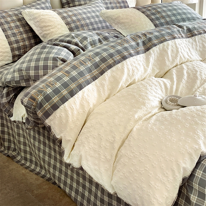 91家纺网 家纺一手货源 找家纺 换种生活 2024新款全棉活性印染刺绣四件套-法式小香风系列 麦田