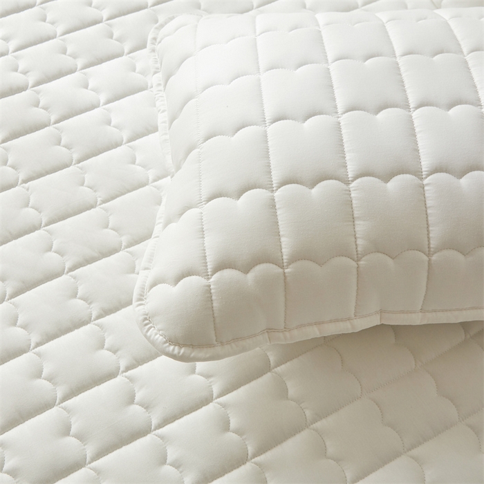 91家纺网 家纺一手货源 找家纺 雯豆家纺 2024新款A类全棉纯棉夹棉床笠三件套印花床笠 全棉夹棉床笠-象牙白