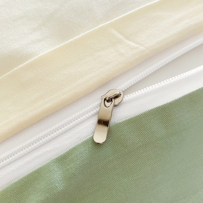 91家纺网 家纺一手货源 找家纺  澳梵家居 2024新款【知羽】系列60s刺绣全棉四件套 知羽-奶白绿