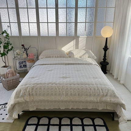 91家纺网 家纺一手货源 找家纺 （总）佰织鑫家居（会员-5元） 2024新款全棉法式床盖款春秋被四件套